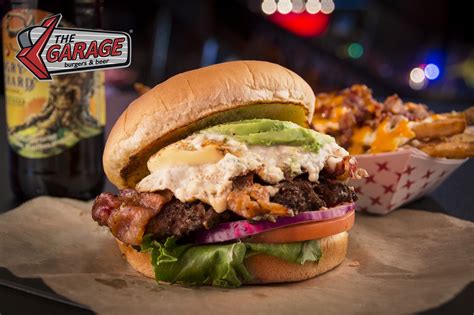 Garage burgers. A Garage Burger, choice of side, and a select domestic tap during happy hour. Kids Eat for Free Monday. Every Monday, 4:00 pm – 8:00 pm. Up to 2 free kids meals with each adult meal purchased at regular price. For kids … 