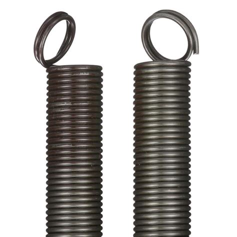 Garage door extension springs. Benefits of torsion springs include: Sturdier and longer lasting: While torsion springs are more expensive than extension springs, they are more durable and last 15,000 to 20,000 cycles. Less wear: When raising and lowering your door, torsion springs offer a steadier movement that keeps the door better balanced and creates less stress on parts. 