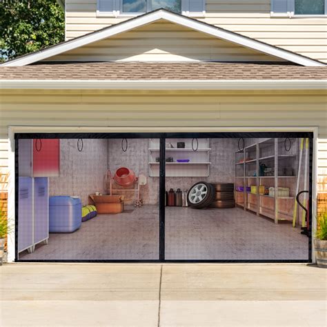 Garage door screen. About this item [IMPORTANT REMINDER] - The size of our Garage Door Screen with Frame is: 16.34ft x 8.17ft (= 196inch x 98inch), and it FITS garage door inner opening size up to 16x8ft (Door inner frame width ≤16ft (192inch); Door inner frame height ≤8ft (96inch); at the same time, Door outer frame width … 