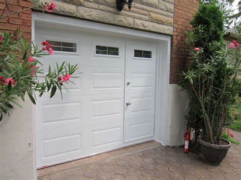 Garage door with pedestrian door. The dimensions of pedestrian doors vary, but they are typically 32 x 78 inches. To ensure a solid door system structure, we recommend investing in a garage door injected with polyurethane insulation. The thickness of the garage door should be between 1.375 and 2 inches. You’ve probably seen images of … 