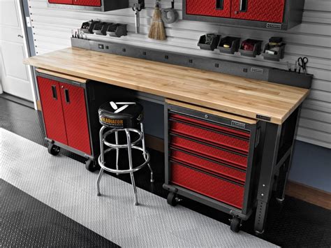 Garage work benches. Workbench Adjustable Height 28-39.5" Work Bench for Garage Oak Plank & Carbon Steel Heavy Duty Workbench 2000lbs Weight Capacity Bench top Size 48x24 Hardwood Workbench 3m Cable 30 Hooks 3.3 out of 5 stars 