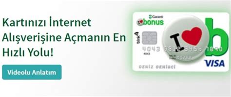 Garanti maaş kartını internet alışveriş açma