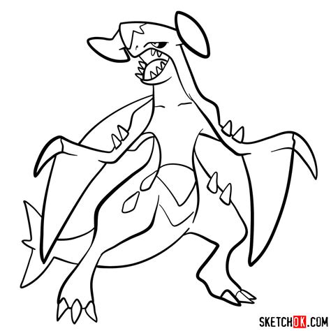 Garchomp Coloring Page