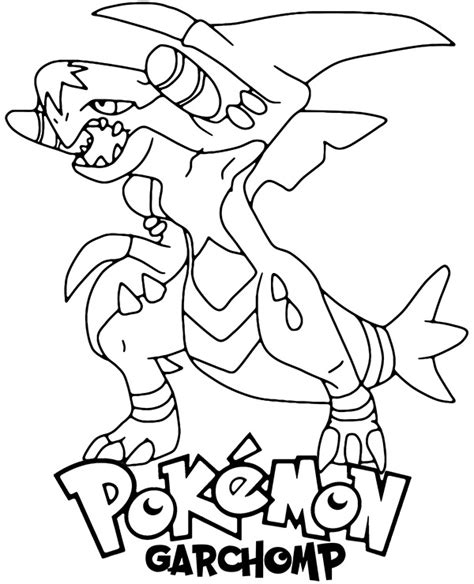 Garchomp from Pokemon Coloring Pages