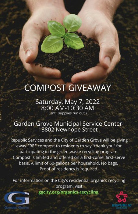 Garden Grove Compost Giveaway May 7 City of Garden Grove