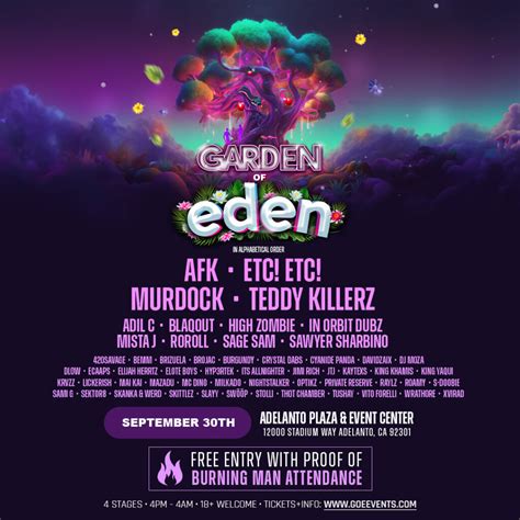Garden Of Eden Festival Confirms a Mega Concert At Adelanto Center with Free Entry for All Burning Man Guests