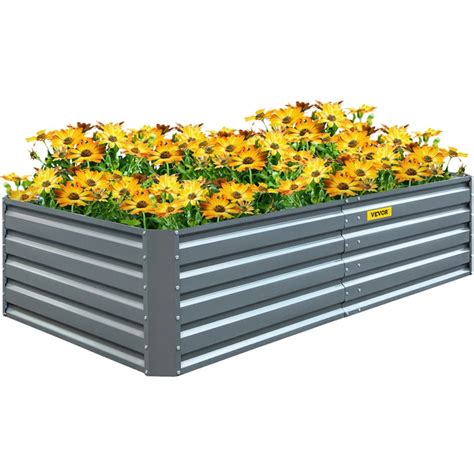 VEVOR Galvanized Raised Garden Bed, 80 x 40 x 19 inch Metal Planter Box, Gray Steel Plant Raised Garden Bed Kit, Planter Boxes Outdoor for Growing Vegetables,Flowers,Fruits,Herbs,and Succulents. Galvanized Steel Raised Garden Bed: Ample Size and Premium Material and Open Bottom; Healthy plant growth requires a great garden bed. . Garden raised beds lowes