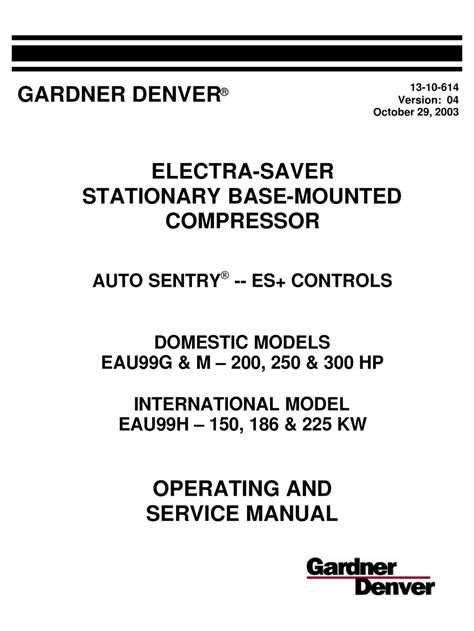 Gardner denver auto sentry s manual. - Frommers deutschland 2003 frommers komplette anleitungen.