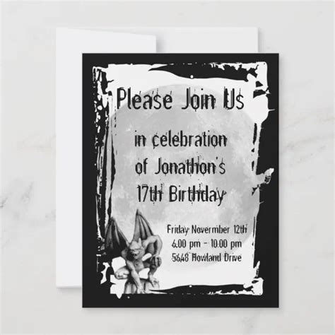 Gargoyle Birthday Invitations