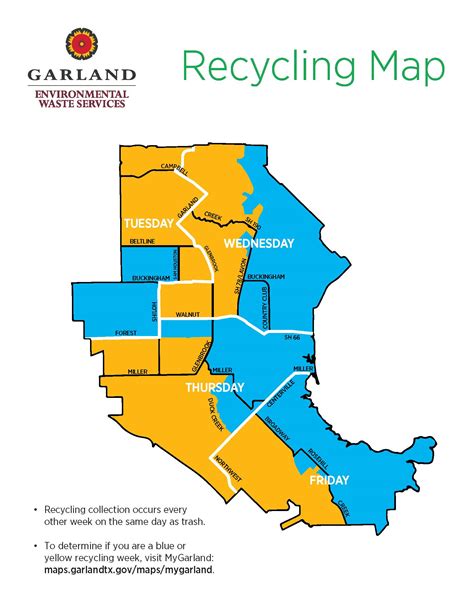 Garland Recycling Schedule map