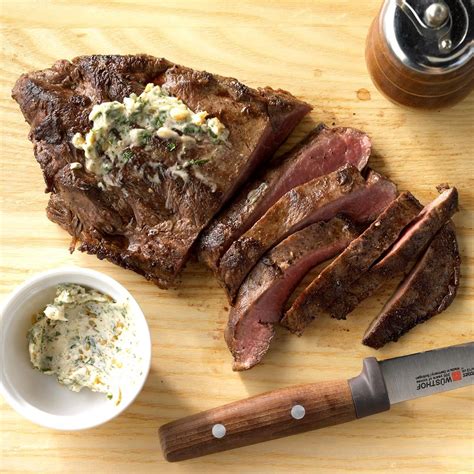 Garlic butter recipe for steak. When steak reaches 125 degrees F, let rest 10 minutes. Sear the steaks: Heat skillet over high heat. Add the oil and heat until smoking; then add the steaks. Cook for 1 minute, undisturbed. Flip ... 