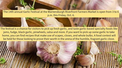 Garlic-filled Friday coming to Warrensburg farmers market