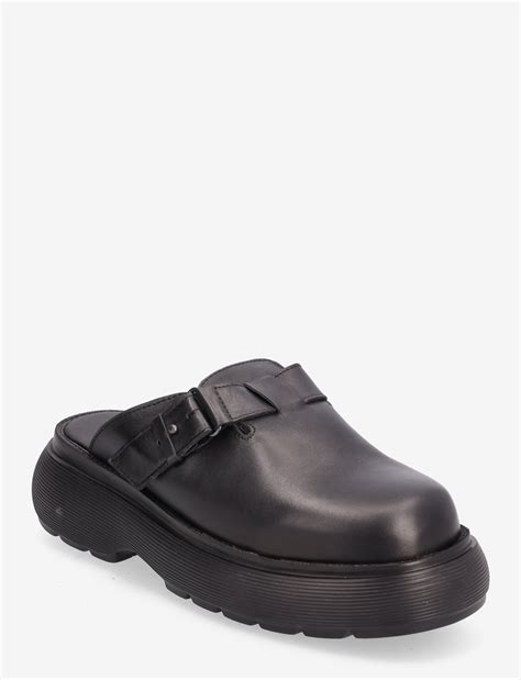 Garment Project Cloud Clog Black Leather Flade mules