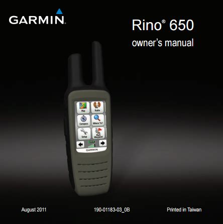 Garmin rino 650 gps user manual. - Der maschinen- und betriebshilfering aus der sicht der mitglieder.