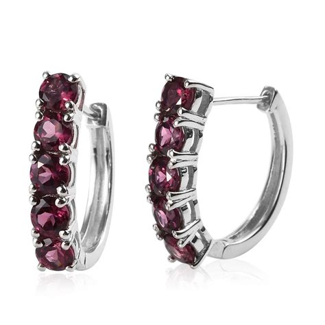 Garnet Hoop Earrings - Etsy