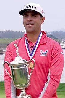 Gary Woodland is a professional golf player who was born in Topeka, Kansas. He won the PGA U.S Open in 2019. He became professional on the tour in 2007. He attended Washburn University and the University of Kansas. This short article about a sports person can be made longer. You can help Wikipedia by adding to it.. 