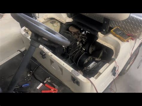 Gas golf cart won t start. EZGO gas golf cart turns over but won’t start. Here are listed some reasons and solutions why your golf cart won’t start but turn only: Battery level is down. Solution- charge it up; Loose or worn out battery terminals. Solution- you need to clean and fix them. 