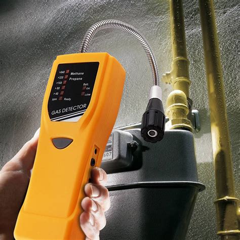 Gas leak detection. Gas Leak Detector, TECHAMOR PT202 Portable Natural Gas Leak Detector Alarm Locate Gas Leaks of Combustible Gases Like Methane, LPG, LNG, Fuel, Sewer Gas for Home(Includes Battery x2) - Black. 4.5 out of 5 stars 25. $17.99 $ 17. 99. 10% coupon applied at checkout Save 10% with coupon. 