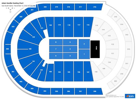 Seating Charts. Please note: The seating charts below are for reference only. Each show will have its own specific seating map on the corresponding event listing page. Please see the Upcoming Events page for more information. Seat Numbers. Gas South Arena ® Row A will be at the bottom/first row in a section and will continue through the alphabet.