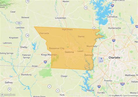 The GIS data provided by Gaston County for this web site is m