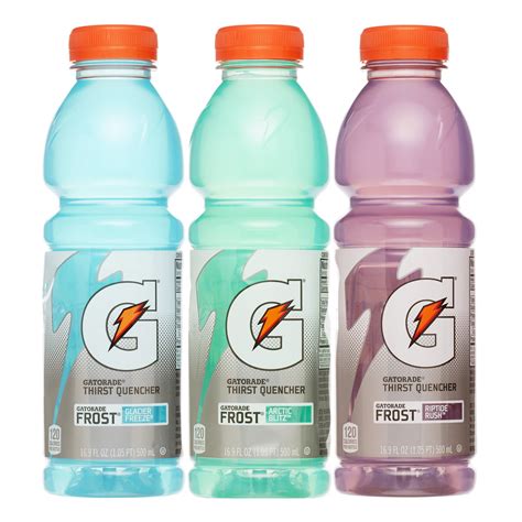 Gatorade frost flavors. Gatorade Frost has a light, crisp flavor that hydrates better than water, which is why it’s trusted by some of the world’s best athletes; There's more to sweat than water. To properly rehydrate and refuel, you need to replace lost fluids, electrolytes and carbohydrates; 76.5 Ounce Powder makes 9 Gallons; Frost Glacier Cherry flavor 