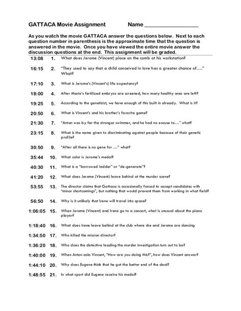 Gattaca discussion questions and teacher guide answers. - Ge amx 110 x ray service manual.
