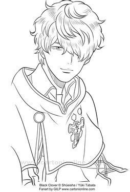 Gauche Adlai from Black Clover coloring page
