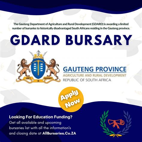 Gauteng Department of Agriculture and Rural Development Bursary …