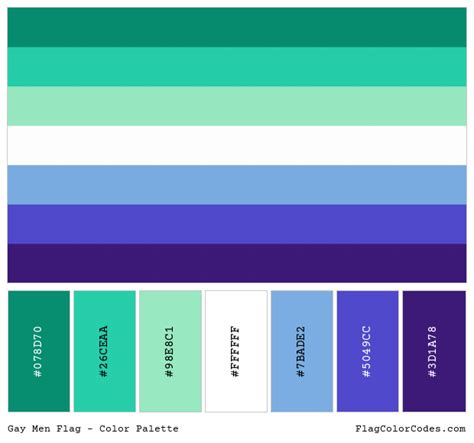 Gay Men Flag Color Codes
