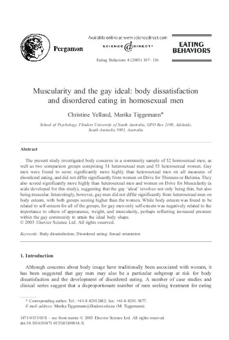 Gay Men and Body Dissatisfaction