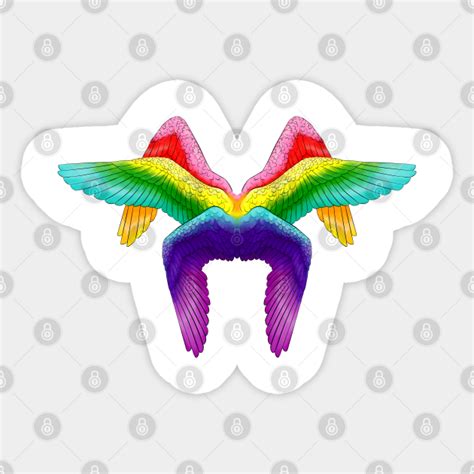 Gay Pride Angel Wings Sticker