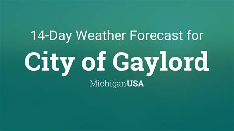 Point Forecast: Gaylord MI 45.03°N 84.68°W: Mobile Weather Information | En Español Last Update: 1:02 pm EDT Oct 4, 2023 Forecast Valid: 2pm EDT Oct 4, 2023-6pm EDT Oct 10, 2023. 