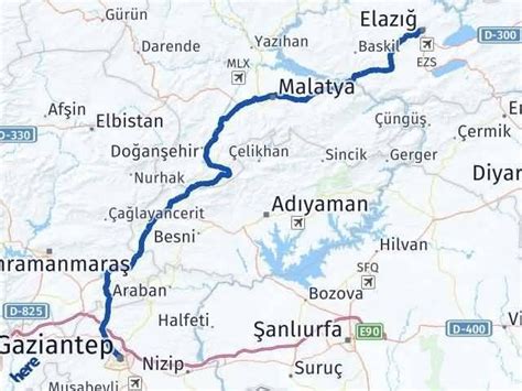 Gaziantep elazığ yol haritası