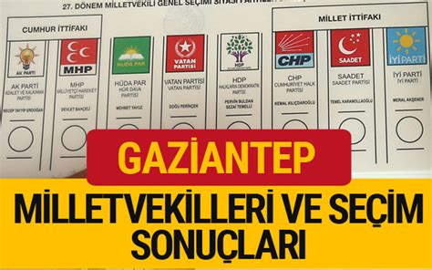 Gaziantep seçim sonuçları milletvekilleri