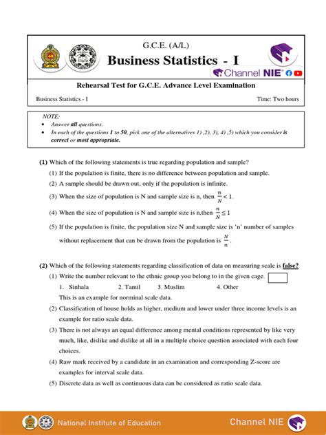 Gce advanced level statistics pdf. pdf) or view presentation slides on...
