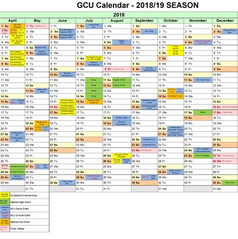 Gcu Calendar 202223 Customize and Print