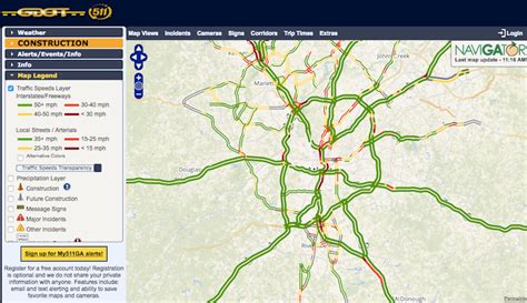 Gdot 511. Signing up with 511 GA. Creating an account is NOT mandatory on this website; however if you do, you’ll be able to personalize your experience and receive traffic alerts. Select ‘Sign Up’ from the menu options in the top right corner; Enter your name, email, and create a password. Click ‘Sign Up' when done. 