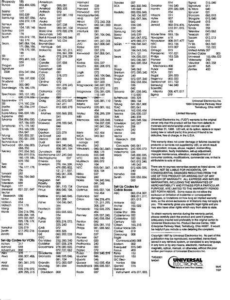 Ge 33712 universal remote code list. Feb 9, 2023 · Below codes are all in one codes for ge which means you can use GE universal remote codes for CL5, Cl4, and CL3 versions remotes and program using programming instructions which are provided here this table. 0031, 0105, 0130, 0004, 0009, 0000, 0049, 0109, 0358, 0001, 0015. 0130, 0004, 0009, 0100, 0005, 0138, 0043, 0140, 0039, 0252, 0279, 0444 ... 