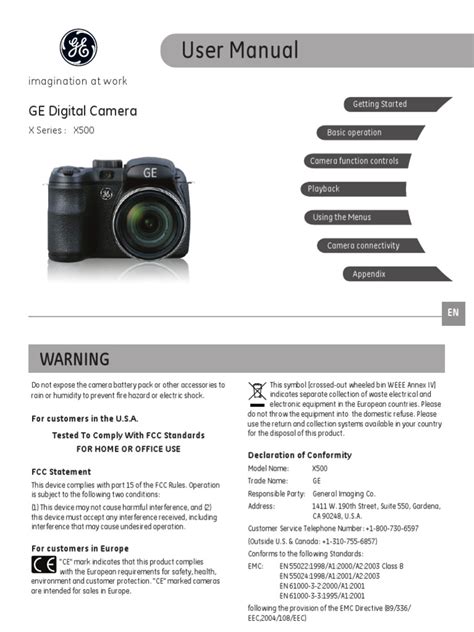 Ge Digital Camera Manual