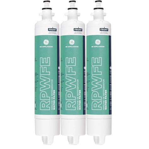 GE® RPWFE REFRIGERATOR WATER FILTER 3-PACK. Model #: RPWFE3PK. 1/5. Clearance $149.75 (%) Save $15 ON A 3-PACK. Rebates & Offers. Learn More > Color: Dimensions: 10 H x 1 3/4 W More Features Will this filter fit my refrigerator? reset search. Our water filter finder will guide you to the right filter for your refrigerator .... 