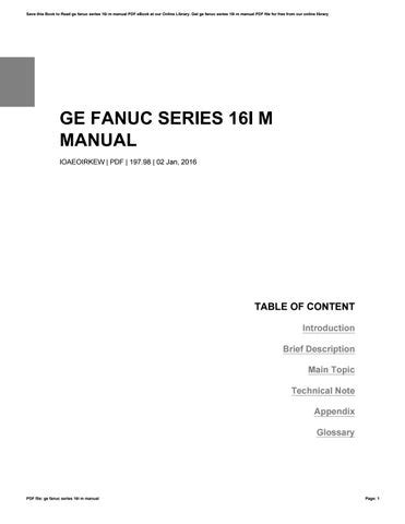 Ge fanuc series 16i m manual. - Dell studio xps desktop user manual.