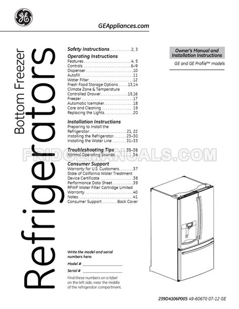 Ge refrigerator repair manual model gfss6kkycss. - Spot vital signs service manual 718448.