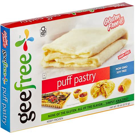 Geefree Gluten-Free Puff Pastry Dough Sheet 18 oz. - 12/Case