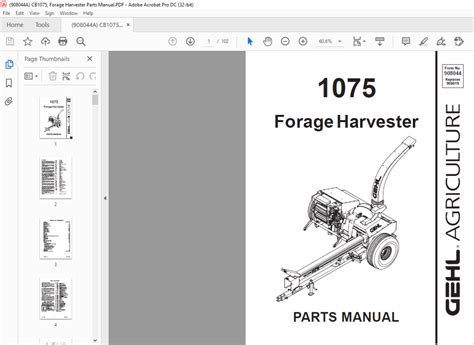 Gehl 1075 forage harvester parts manual. - Indice automatizado de documentos del archivo bolivarium uno.