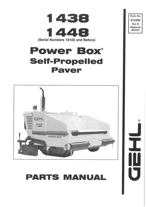 Gehl 1438 1448 power box self propelled paver parts manual. - Ingersoll rand air compressor service manual 7100.