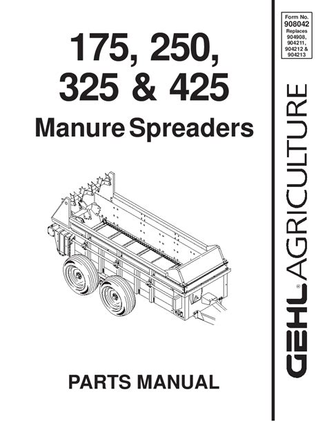 Gehl 175 250 325 425 manure spreaders parts manual download. - Wiley and the hairy man script.