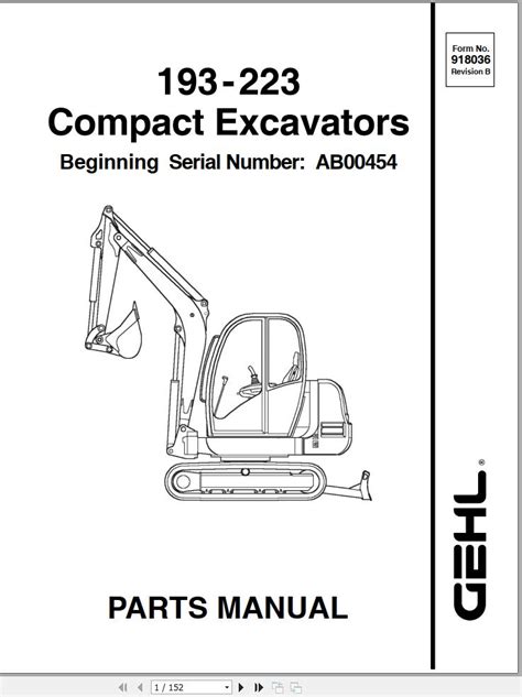 Gehl 223 mini compact excavator parts manual download. - John deere 115 disk oma41935 issue j0 oem oem ownerss manual.