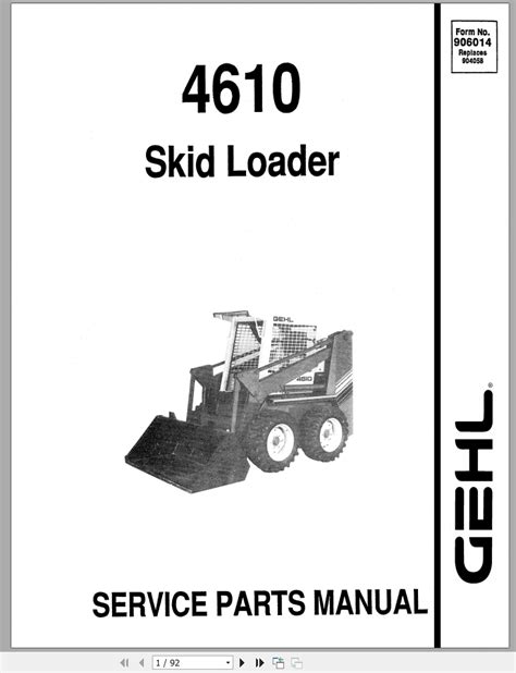 Gehl 4610 skid loader parts part ipl manual. - Structural steel design solution manual mccormac.