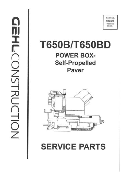 Gehl t650b t650bd power box self propelled paver parts manual. - Hill rom advanta 2 service manual.