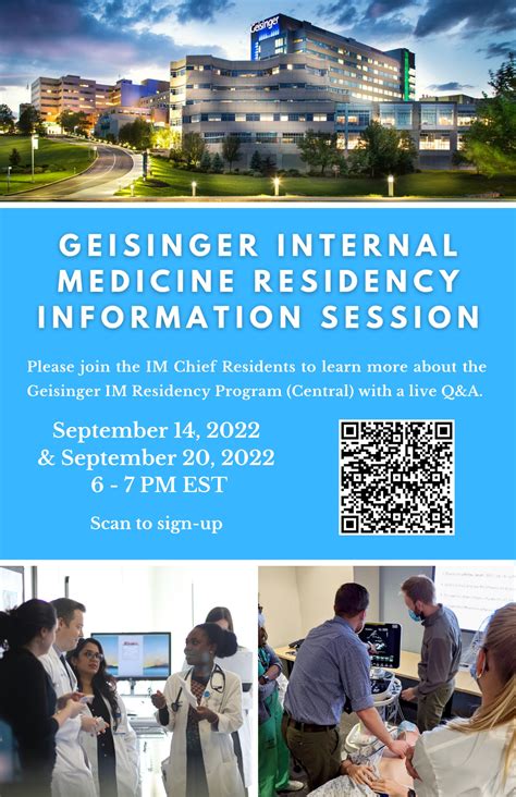 Geisinger internal medicine residency. The Internal Medicine Residency at Penn State Health Milton S. Hershey Medical Center is a categorical three-year, ACGME-accredited program that admits 21 residents per year. ... Geisinger and Allegheny Health Network. A communications curriculum has been developed by Dr. Paul Haidet and Dr. Rick Koubek (former chief resident) to teach ... 